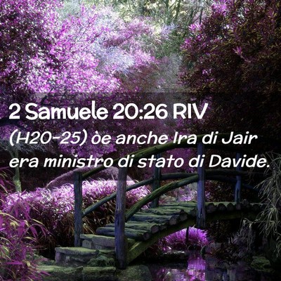 Picture 02 - 2 Samuele 20:26 RIV - (H20-25) òe anche Ira di Jair era ministro di - Bible Verse Picture