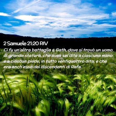 Picture 02 - 2 Samuele 21:20 RIV - Ci fu un’altra battaglia a Gath, dove si trovò - Bible Verse Picture