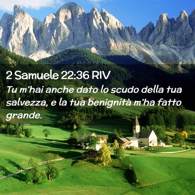 Picture 02 - 2 Samuele 22:36 RIV - Tu m’hai anche dato lo scudo della tua - Bible Verse Picture