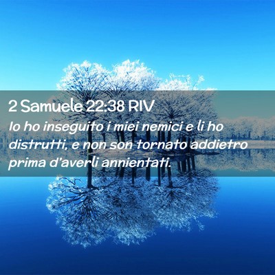 Picture 02 - 2 Samuele 22:38 RIV - Io ho inseguito i miei nemici e li ho distrutti, - Bible Verse Picture
