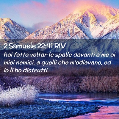 Picture 02 - 2 Samuele 22:41 RIV - hai fatto voltar le spalle davanti a me ai miei - Bible Verse Picture