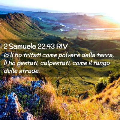 Picture 02 - 2 Samuele 22:43 RIV - io li ho tritati come polvere della terra, li ho - Bible Verse Picture