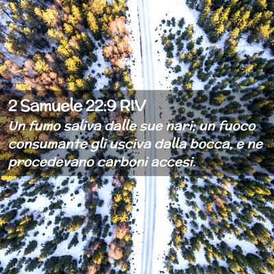 Picture 02 - 2 Samuele 22:9 RIV - Un fumo saliva dalle sue nari; un fuoco - Bible Verse Picture