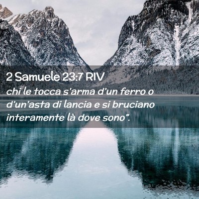 Picture 02 - 2 Samuele 23:7 RIV - chi le tocca s’arma d’un ferro o - Bible Verse Picture