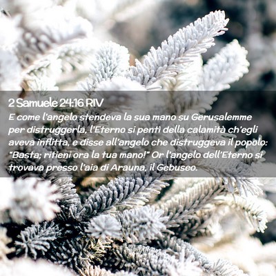 Picture 02 - 2 Samuele 24:16 RIV - E come l’angelo stendeva la sua mano su - Bible Verse Picture