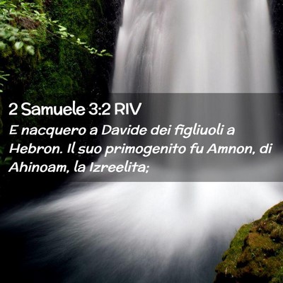 Picture 02 - 2 Samuele 3:2 RIV - E nacquero a Davide dei figliuoli a Hebron. Il - Bible Verse Picture