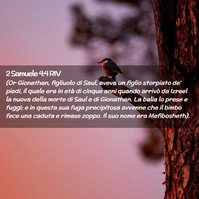 Picture 02 - 2 Samuele 4:4 RIV - (Or Gionathan, figliuolo di Saul, aveva un figlio - Bible Verse Picture