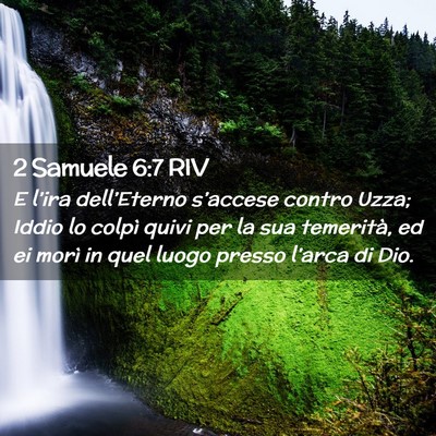 Picture 02 - 2 Samuele 6:7 RIV - E l’ira dell’Eterno s’accese contro Uzza; - Bible Verse Picture