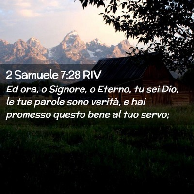 Picture 02 - 2 Samuele 7:28 RIV - Ed ora, o Signore, o Eterno, tu sei Dio, le tue - Bible Verse Picture