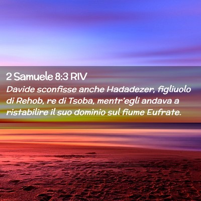 Picture 02 - 2 Samuele 8:3 RIV - Davide sconfisse anche Hadadezer, figliuolo di - Bible Verse Picture