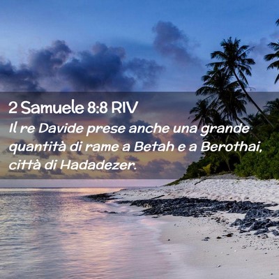 Picture 02 - 2 Samuele 8:8 RIV - Il re Davide prese anche una grande quantità di - Bible Verse Picture