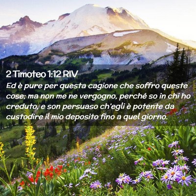 Picture 02 - 2 Timoteo 1:12 RIV - Ed è pure per questa cagione che soffro queste - Bible Verse Picture