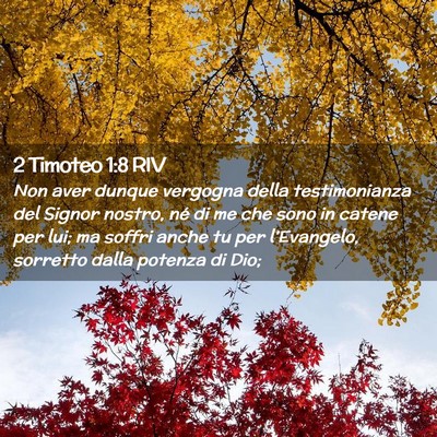 Picture 02 - 2 Timoteo 1:8 RIV - Non aver dunque vergogna della testimonianza del - Bible Verse Picture