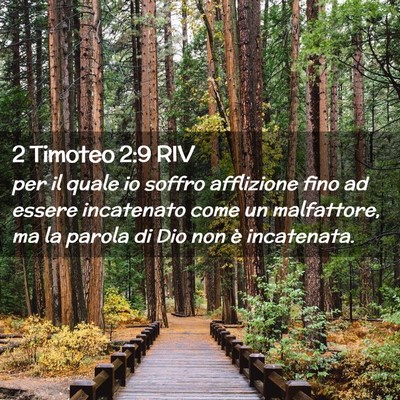 Picture 02 - 2 Timoteo 2:9 RIV - per il quale io soffro afflizione fino ad essere - Bible Verse Picture