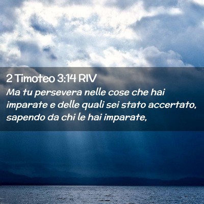 Picture 02 - 2 Timoteo 3:14 RIV - Ma tu persevera nelle cose che hai imparate e - Bible Verse Picture