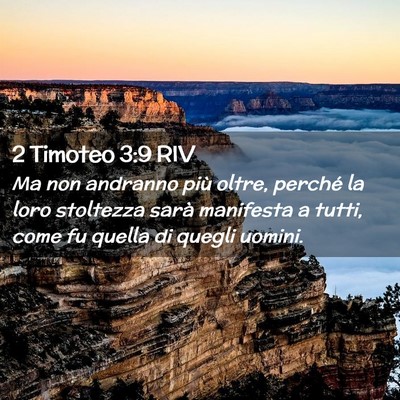 Picture 02 - 2 Timoteo 3:9 RIV - Ma non andranno più oltre, perché la loro - Bible Verse Picture