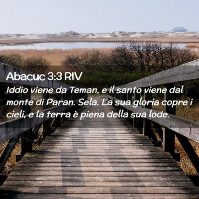 Picture 02 - Abacuc 3:3 RIV - Iddio viene da Teman, e il santo viene dal monte - Bible Verse Picture