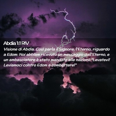 Picture 02 - Abdia 1:1 RIV - Visione di Abdia. Così parla il Signore, - Bible Verse Picture