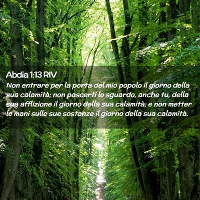 Picture 02 - Abdia 1:13 RIV - Non entrare per la porta del mio popolo il giorno - Bible Verse Picture
