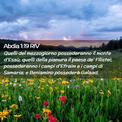 Picture 02 - Abdia 1:19 RIV - Quelli del mezzogiorno possederanno il monte - Bible Verse Picture