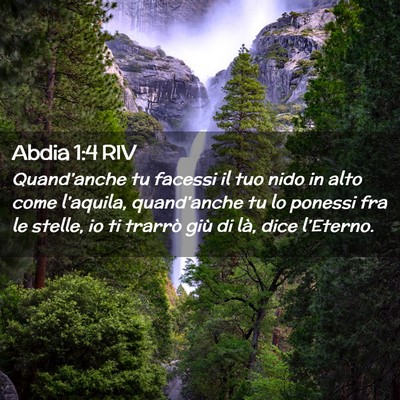 Picture 02 - Abdia 1:4 RIV - Quand’anche tu facessi il tuo nido in alto come - Bible Verse Picture