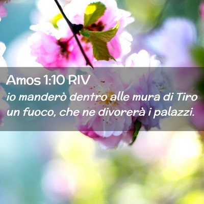 Picture 02 - Amos 1:10 RIV - io manderò dentro alle mura di Tiro un fuoco, - Bible Verse Picture