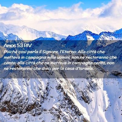 Picture 02 - Amos 5:3 RIV - Poiché così parla il Signore, l’Eterno: Alla - Bible Verse Picture