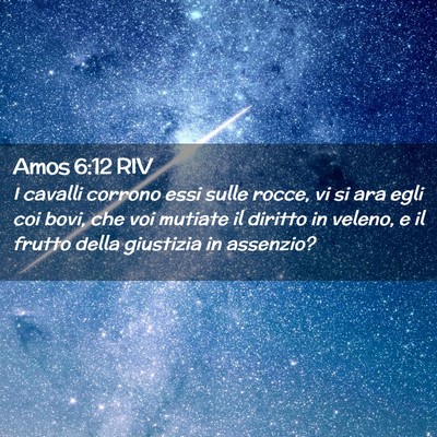 Picture 02 - Amos 6:12 RIV - I cavalli corrono essi sulle rocce, vi si ara - Bible Verse Picture