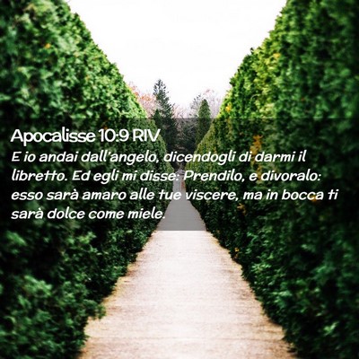 Picture 02 - Apocalisse 10:9 RIV - E io andai dall’angelo, dicendogli di darmi il - Bible Verse Picture