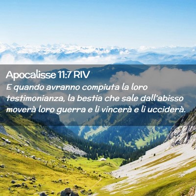 Picture 02 - Apocalisse 11:7 RIV - E quando avranno compiuta la loro testimonianza, - Bible Verse Picture