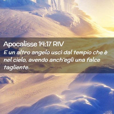 Picture 02 - Apocalisse 14:17 RIV - E un altro angelo uscì dal tempio che è nel - Bible Verse Picture