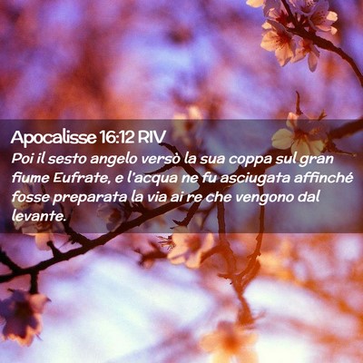 Picture 02 - Apocalisse 16:12 RIV - Poi il sesto angelo versò la sua coppa sul gran - Bible Verse Picture