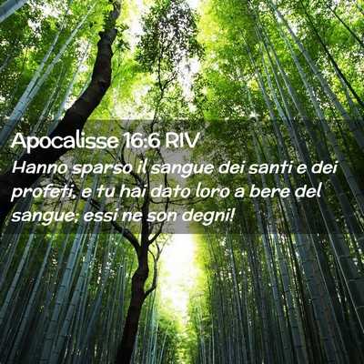 Picture 02 - Apocalisse 16:6 RIV - Hanno sparso il sangue dei santi e dei profeti, e - Bible Verse Picture