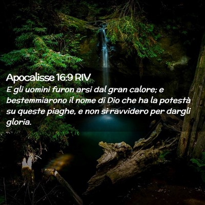Picture 02 - Apocalisse 16:9 RIV - E gli uomini furon arsi dal gran calore; e - Bible Verse Picture