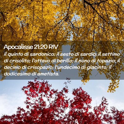 Picture 02 - Apocalisse 21:20 RIV - il quinto di sardonico; il sesto di sardio; il - Bible Verse Picture