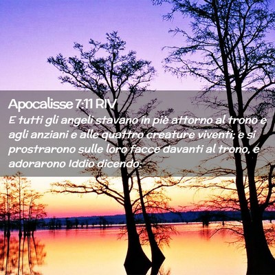 Picture 02 - Apocalisse 7:11 RIV - E tutti gli angeli stavano in piè attorno al - Bible Verse Picture