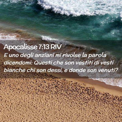 Picture 02 - Apocalisse 7:13 RIV - E uno degli anziani mi rivolse la parola - Bible Verse Picture