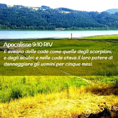 Picture 02 - Apocalisse 9:10 RIV - E aveano delle code come quelle degli scorpioni, - Bible Verse Picture