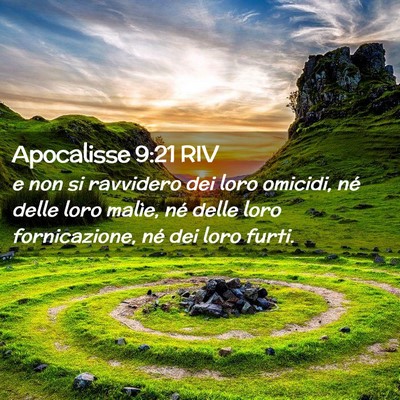Picture 02 - Apocalisse 9:21 RIV - e non si ravvidero dei loro omicidi, né delle - Bible Verse Picture