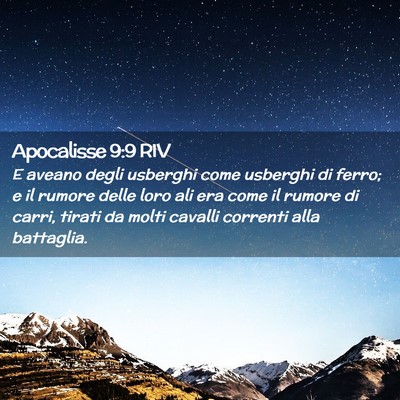 Picture 02 - Apocalisse 9:9 RIV - E aveano degli usberghi come usberghi di ferro; e - Bible Verse Picture