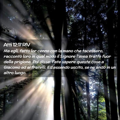 Picture 02 - Atti 12:17 RIV - Ma egli, fatto lor cenno con la mano che - Bible Verse Picture