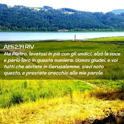 Picture 02 - Atti 2:14 RIV - Ma Pietro, levatosi in piè con gli undici, alzò - Bible Verse Picture