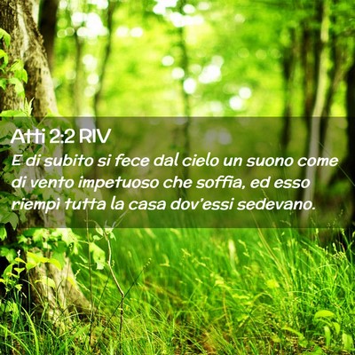 Picture 02 - Atti 2:2 RIV - E di subito si fece dal cielo un suono come di - Bible Verse Picture