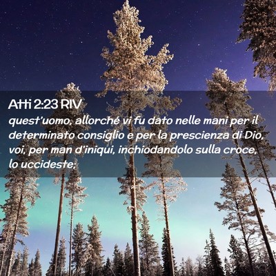 Picture 02 - Atti 2:23 RIV - quest’uomo, allorché vi fu dato nelle mani per - Bible Verse Picture