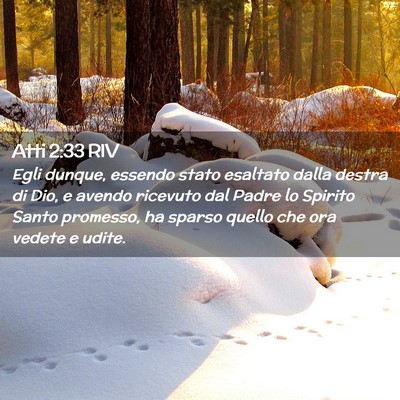Picture 02 - Atti 2:33 RIV - Egli dunque, essendo stato esaltato dalla destra - Bible Verse Picture