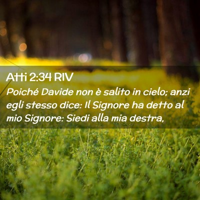 Picture 02 - Atti 2:34 RIV - Poiché Davide non è salito in cielo; anzi egli - Bible Verse Picture