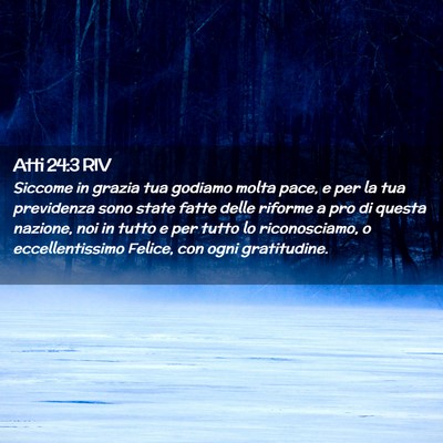 Picture 02 - Atti 24:3 RIV - Siccome in grazia tua godiamo molta pace, e per - Bible Verse Picture