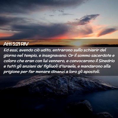 Picture 02 - Atti 5:21 RIV - Ed essi, avendo ciò udito, entrarono sullo - Bible Verse Picture