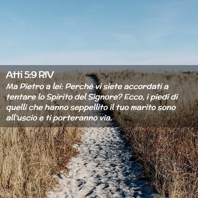 Picture 02 - Atti 5:9 RIV - Ma Pietro a lei: Perché vi siete accordati a - Bible Verse Picture