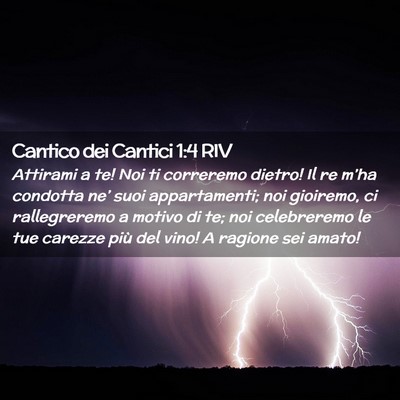 Picture 02 - Cantico dei Cantici 1:4 RIV - Attirami a te! Noi ti correremo dietro! Il re - Bible Verse Picture